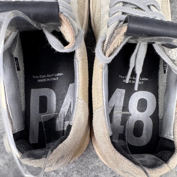 P448 Thea Fujy Platform Sneakers‎ Womens EU 35 Beige Suede Low Top Lace Up Shoes - Picture 8 of 10